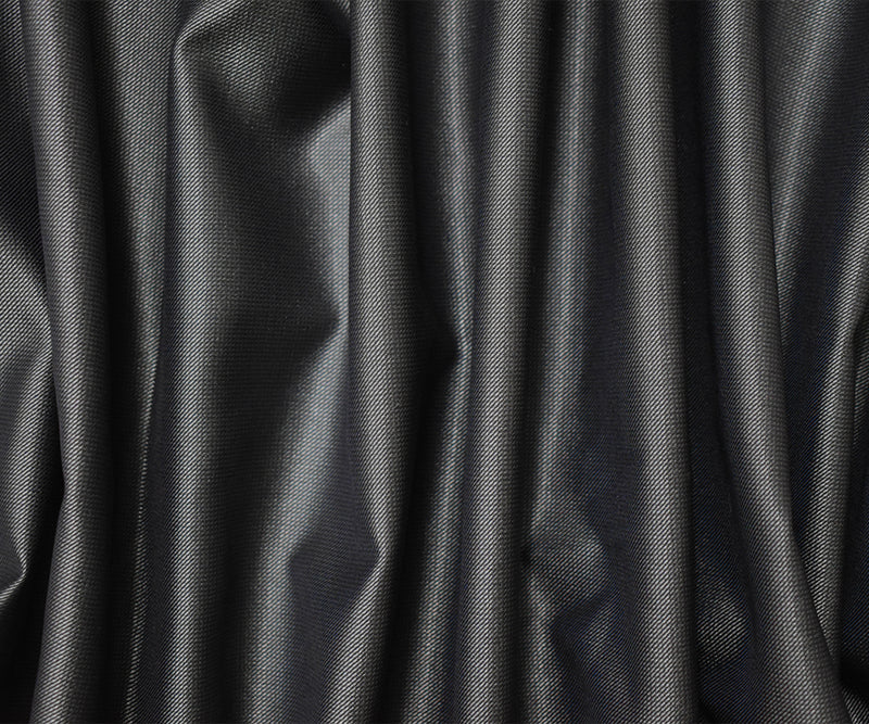 Black-Gray Wool Rayon Slub Twill Woven Suiting Fabric