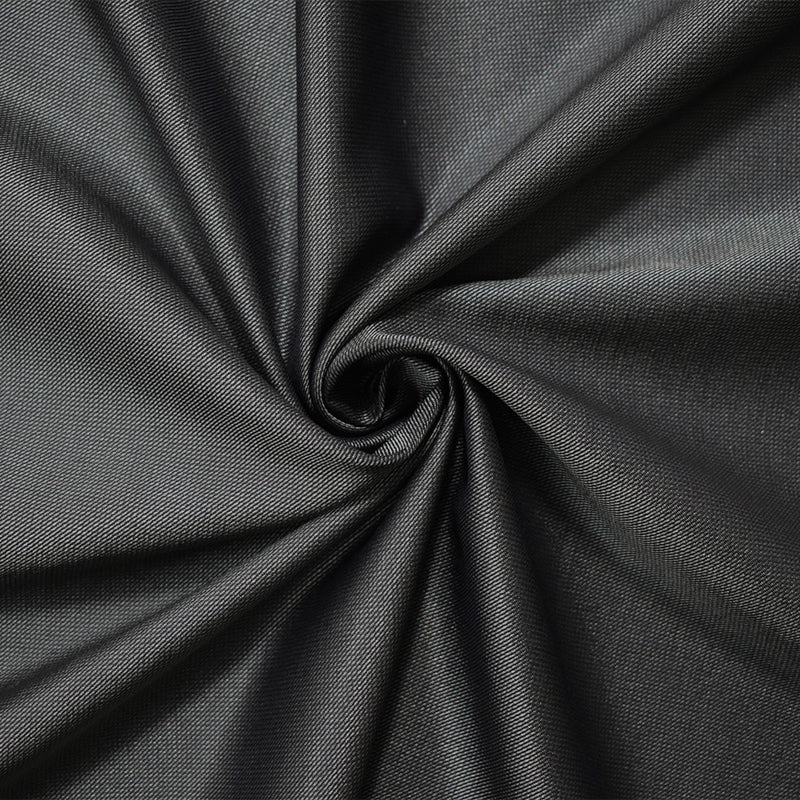 Black-Gray Wool Rayon Slub Twill Woven Suiting Fabric
