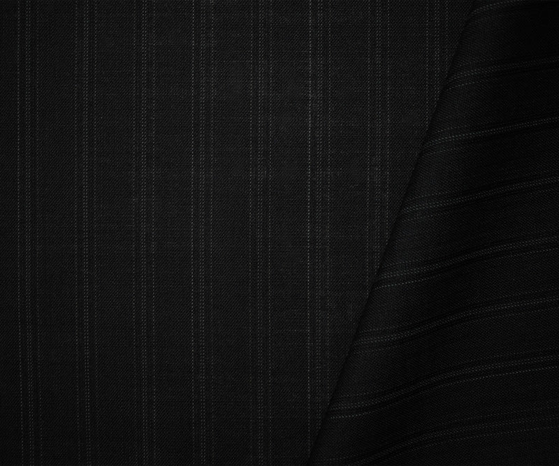 Black-Gray Wool Rayon Stripe Woven Shirting Fabric