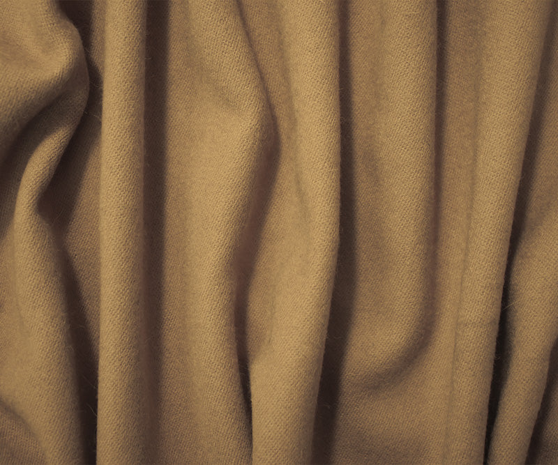 6 YD PC-Brown Wool-Poly Solid Single Side Brushed Woven Coating Fabric