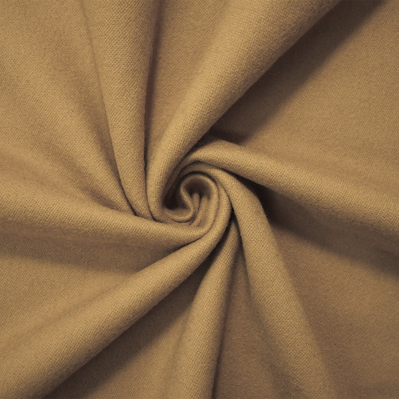 6 YD PC-Brown Wool-Poly Solid Single Side Brushed Woven Coating Fabric