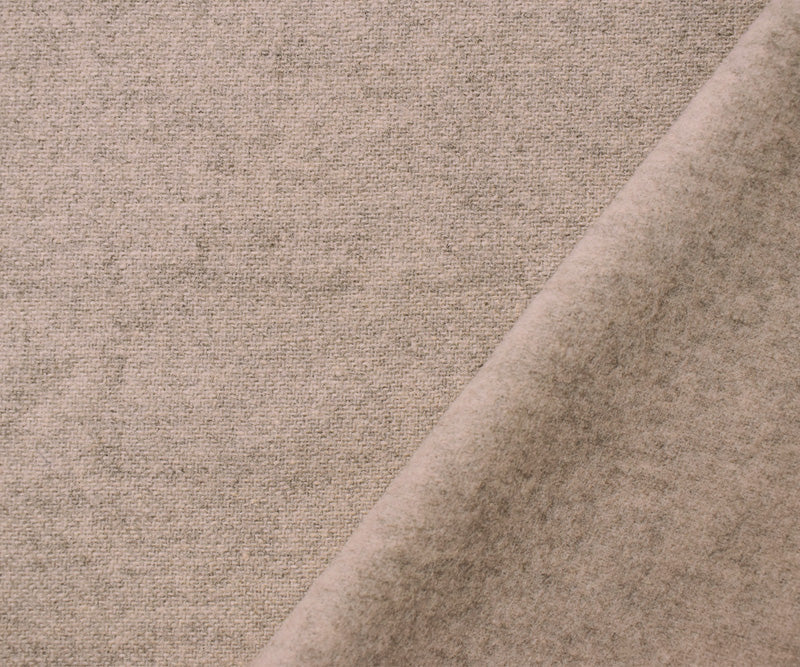 6 YD PC-Taupe-Gray Wool Poly Brushed Back Twill Woven Coating Fabric