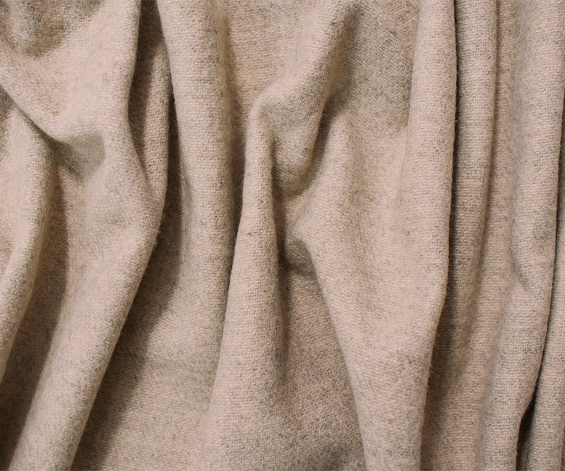 6 YD PC-Taupe-Gray Wool Poly Brushed Back Twill Woven Coating Fabric