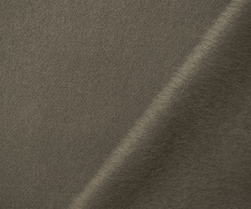 5 YD PC-Gray Wool Poly Solid Fur Like Brush Woven Coating Fabric