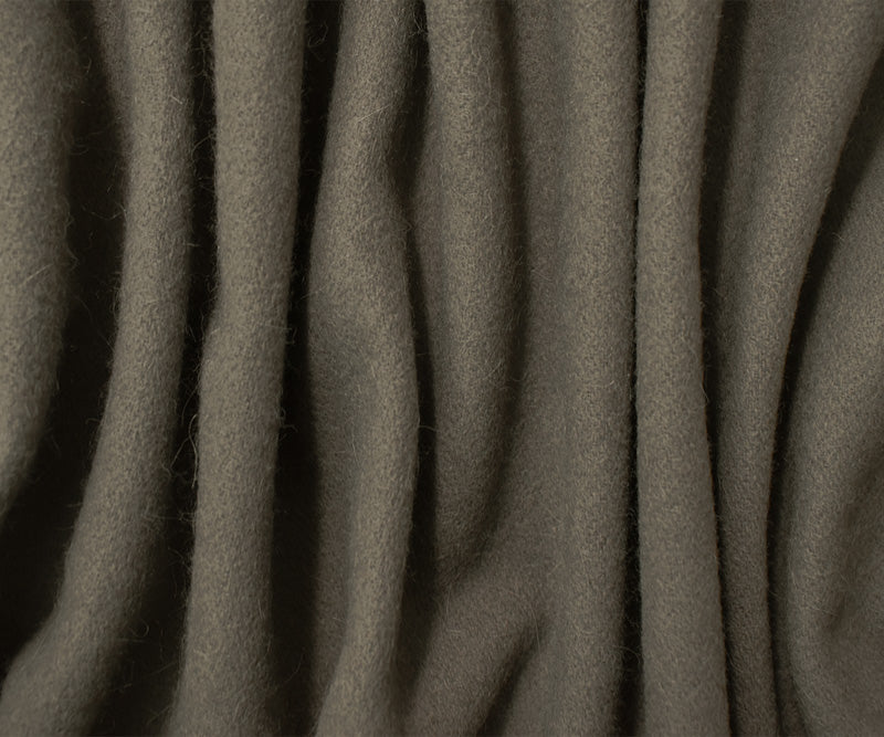 5 YD PC-Gray Wool Poly Solid Fur Like Brush Woven Coating Fabric