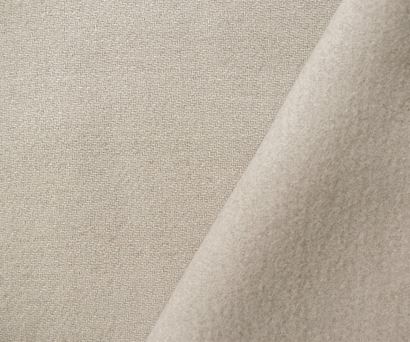 4 YD PC-Gray Wool Poly Solid Single Side Brushed Twill Woven Coating Fabric