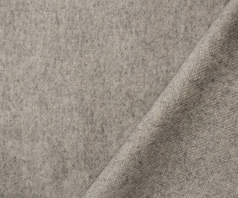 6 YD PC-Heather Gray Wool Poly Single Side Brushed Woven Jacketing Fabric