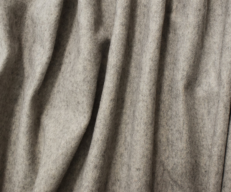 6 YD PC-Heather Gray Wool Poly Single Side Brushed Woven Jacketing Fabric