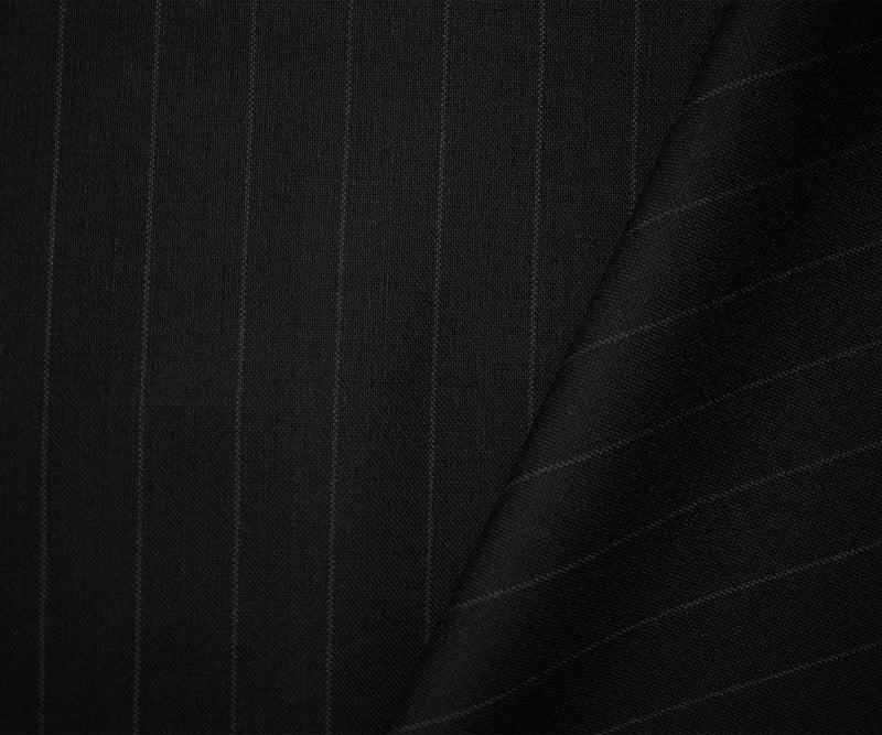 Black-Gray Wool Rayon Stripe Woven Shirting Fabric