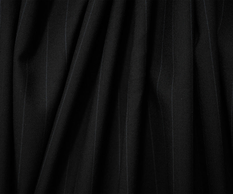 Black-Gray Wool Rayon Stripe Woven Shirting Fabric