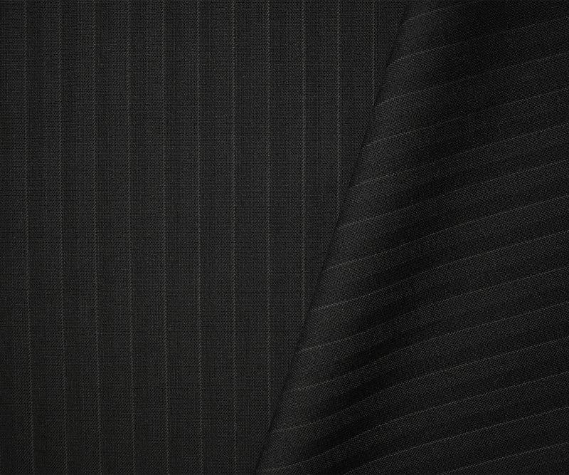 Black-Gray Tropical Wool Rayon Stripe Dobby Woven Shirting Fabric