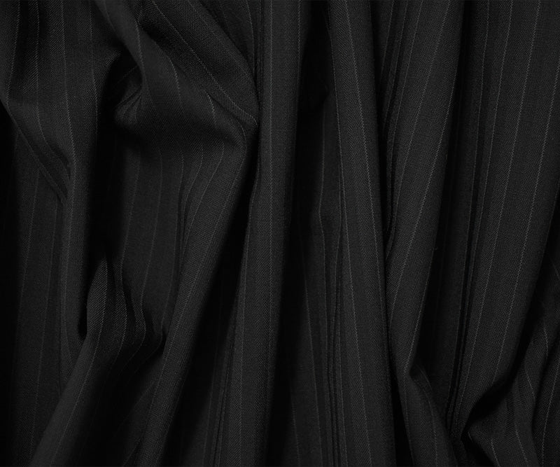 Black-Gray Tropical Wool Rayon Stripe Dobby Woven Shirting Fabric