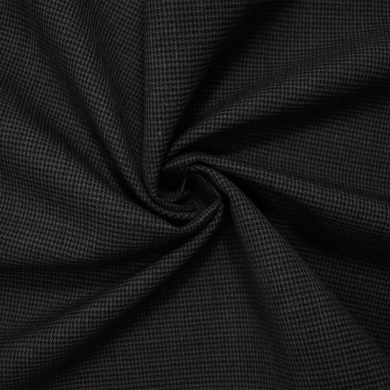 Gray-Black Wool Rayon Micro Houndstooth Woven Suiting Fabric
