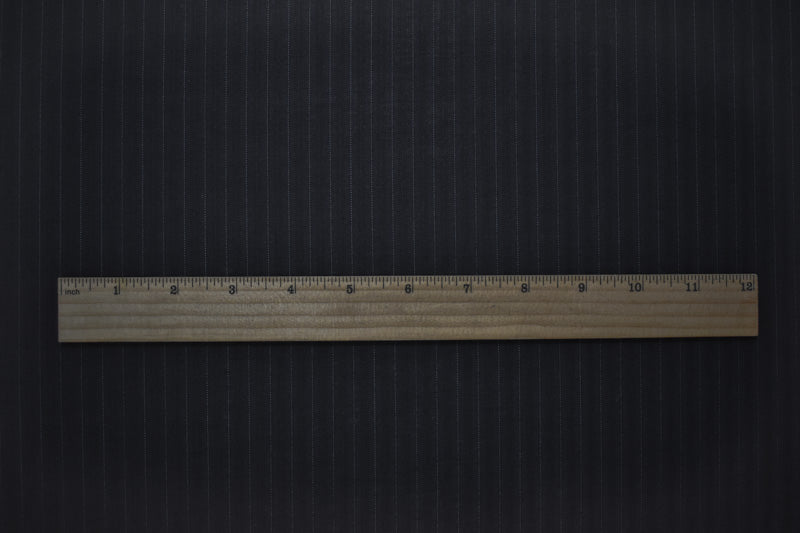 Black-Blue Wool Poly Stripe Woven Shirting Fabric
