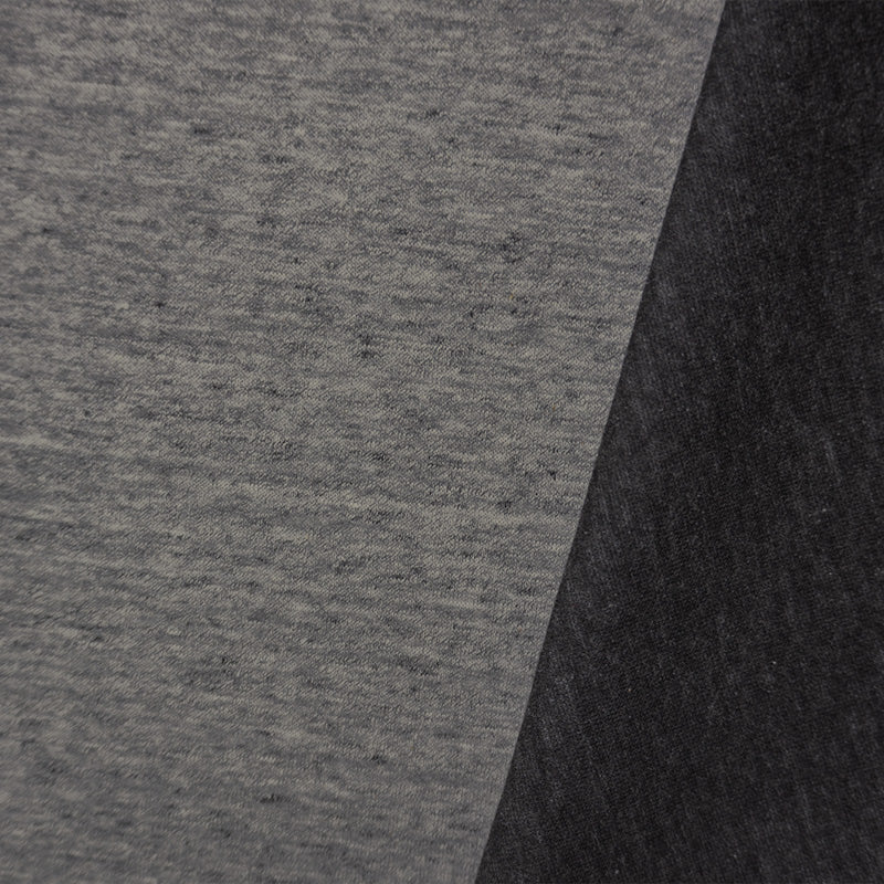 Heather Gray-Black Cotton Blend Stretch Double Knit Fabric
