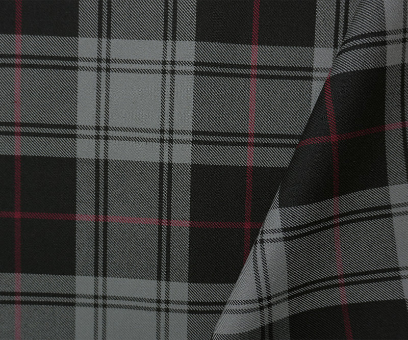Gray-Multi Poly Wool Plaid Twill Japanese Woven Suiting Fabric