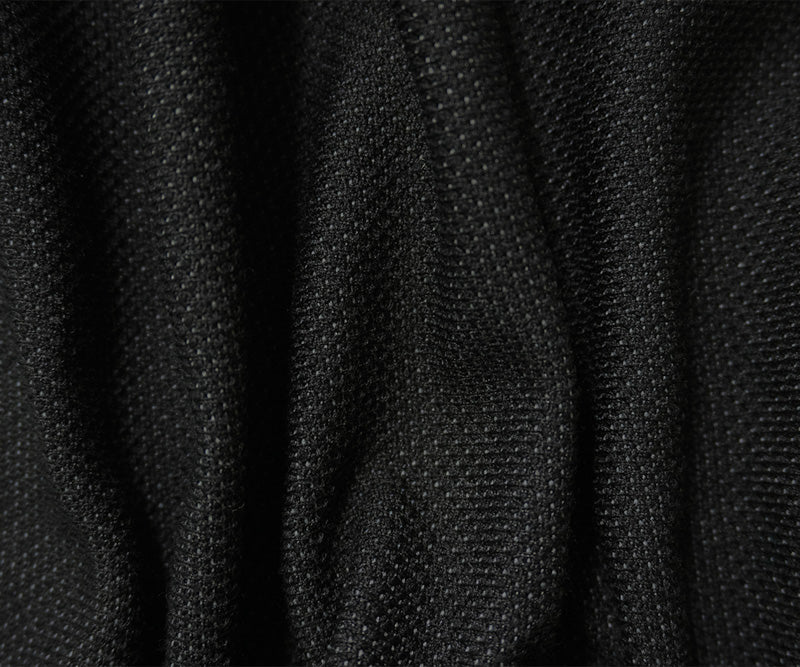Black-Gray Wool Poly Spandex Stretch 3D Texture Double Knit Fabric