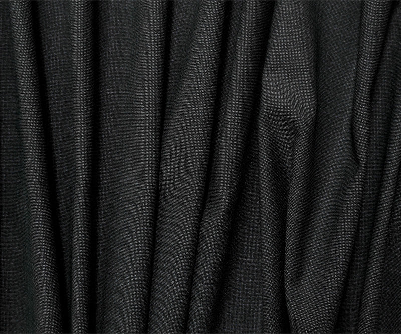Black-Gray Wool Poly Abstract Plaid Woven Shirting Fabric