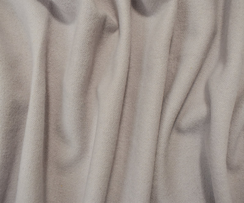 Gray Wool Poly Japanese Solid Double Brushed Twill Woven Jacketing Fabric