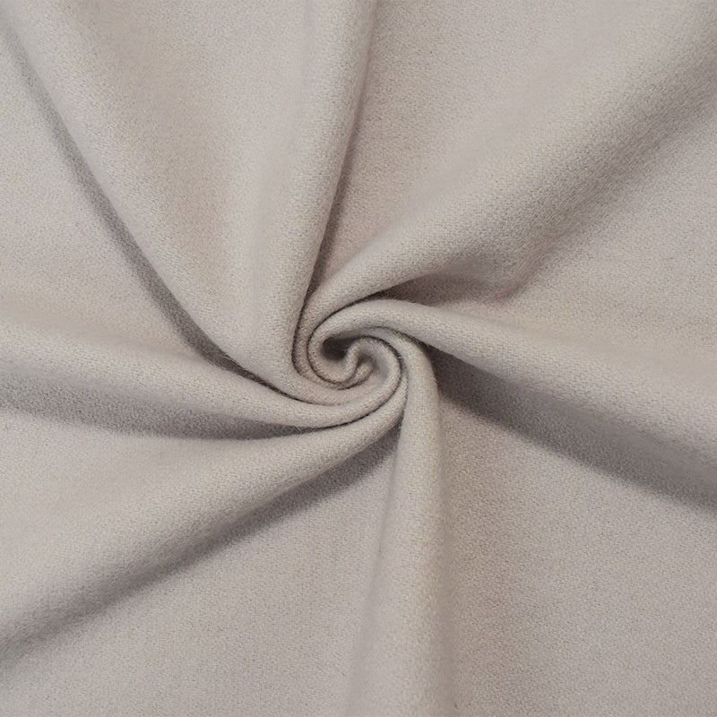 Gray Wool Poly Japanese Solid Double Brushed Twill Woven Jacketing Fabric
