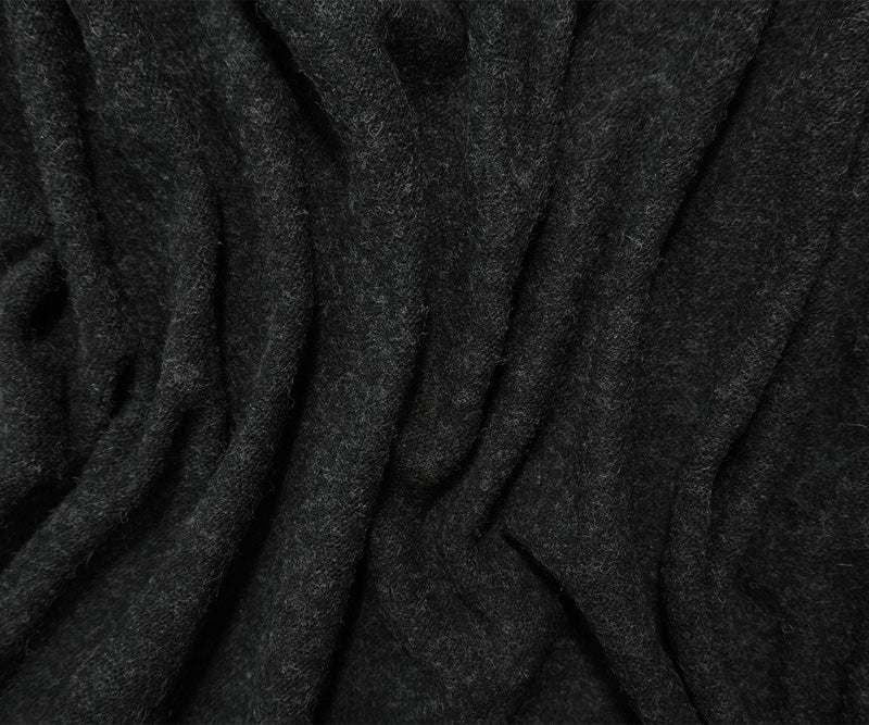 Black-Gray Wool-Nylon Texture Sweater Knit Fabric