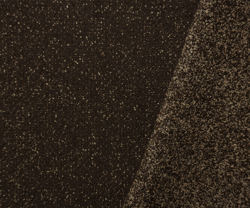 Brown-Beige Wool Poly Texture Boucle Woven Jacketing Fabric
