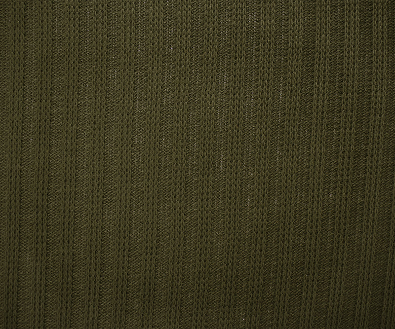 Green Acrylic Wool Sweater Rib Knit Fabric