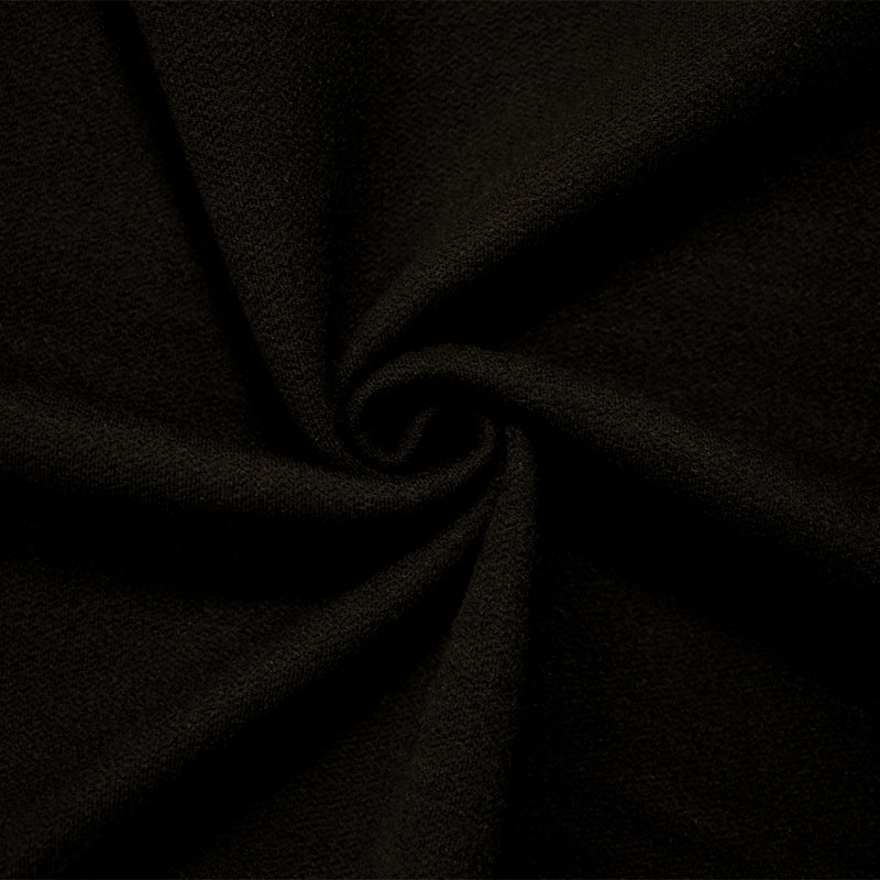 Black-Gray Wool-Poly Spandex Stretch Texture Double Knit Fabric