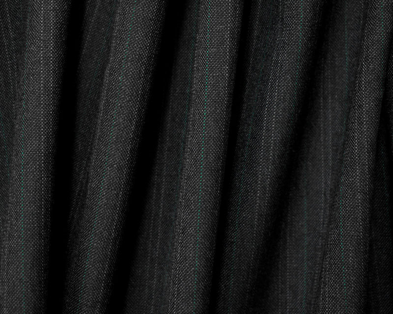 Black-Green Tropical Wool Poly Stripe Woven Shirting Fabric