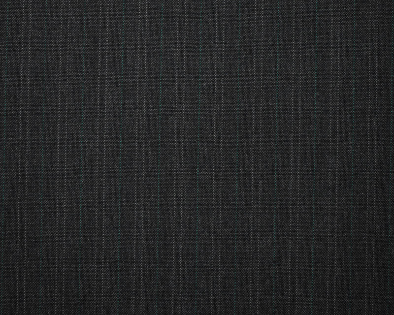 Black-Green Tropical Wool Poly Stripe Woven Shirting Fabric