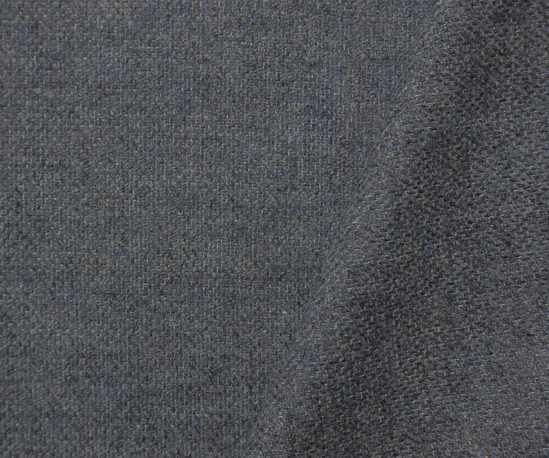 Blue-Beige Wool-Poly Texture Twill Woven Jacketing Fabric