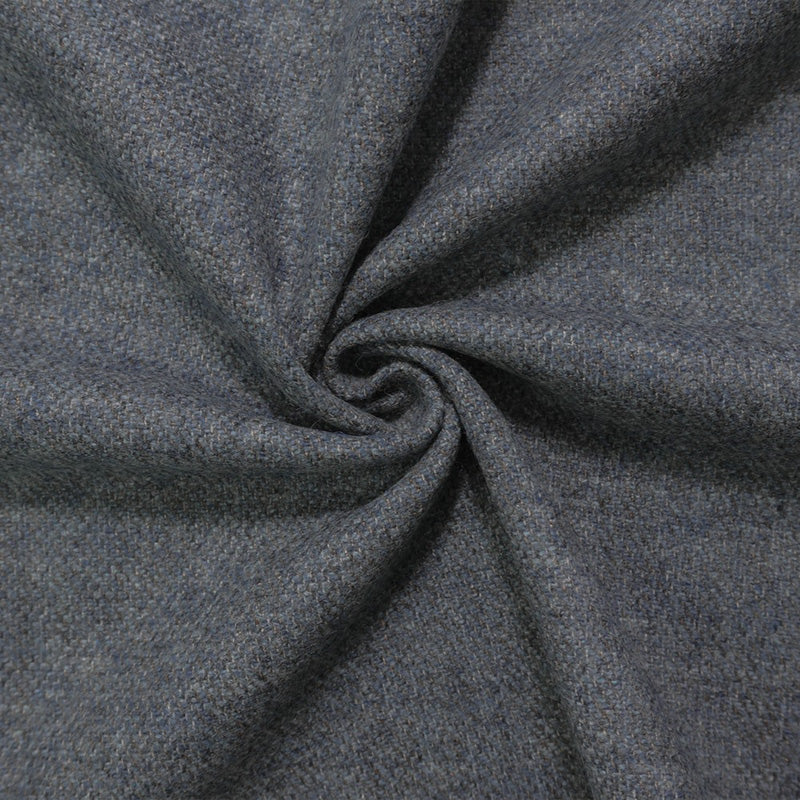 Blue-Beige Wool-Poly Texture Twill Woven Jacketing Fabric