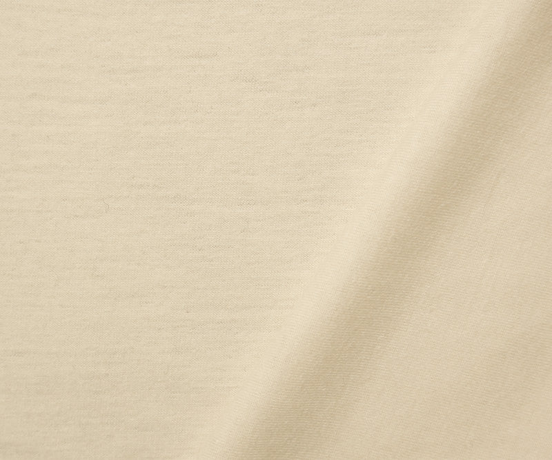 Ivory Wool Poly Spandex Stretch Slub Solid Jersey Knit Fabric