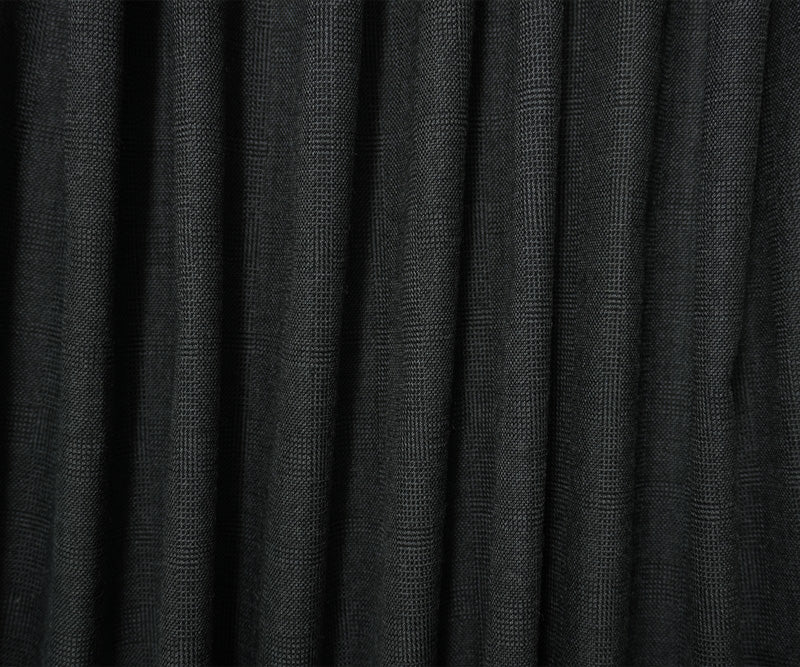 Gray-Black Wool Poly Check-Plaid Twill Woven Suiting Fabric