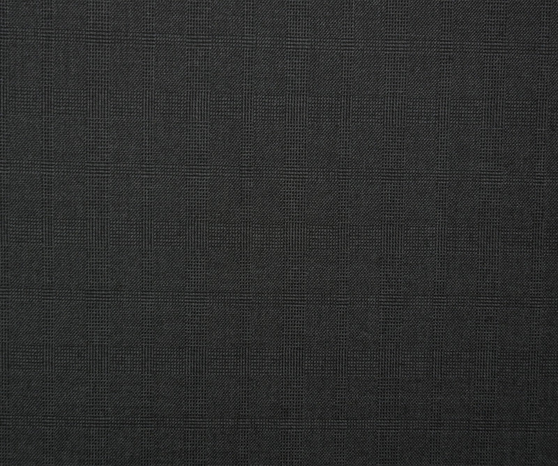 Gray-Black Wool Poly Check-Plaid Twill Woven Suiting Fabric