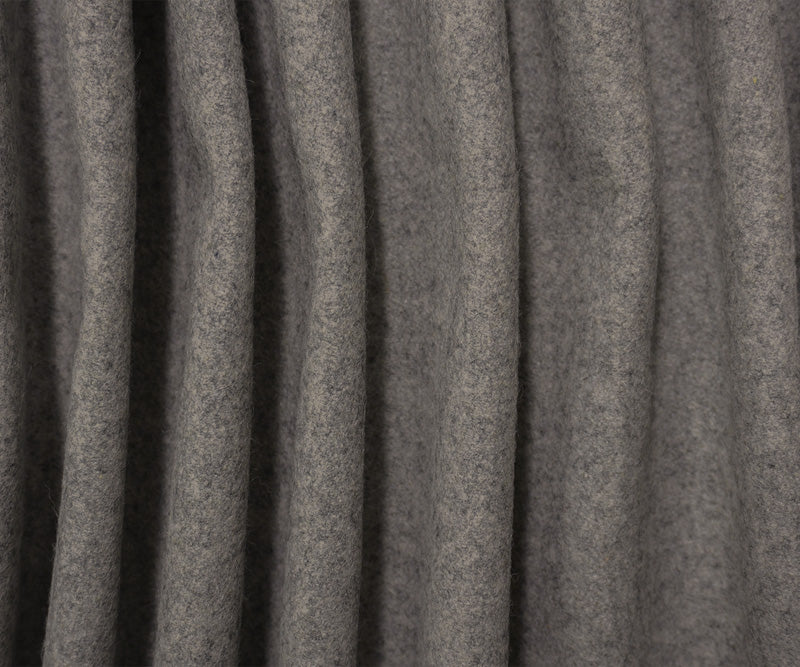 Heather Gray Wool Poly Double Brushed Woven Coating Fabric