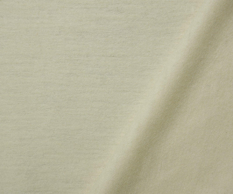 Ivory Wool Poly Spandex Stretch Solid Jersey Knit Fabric