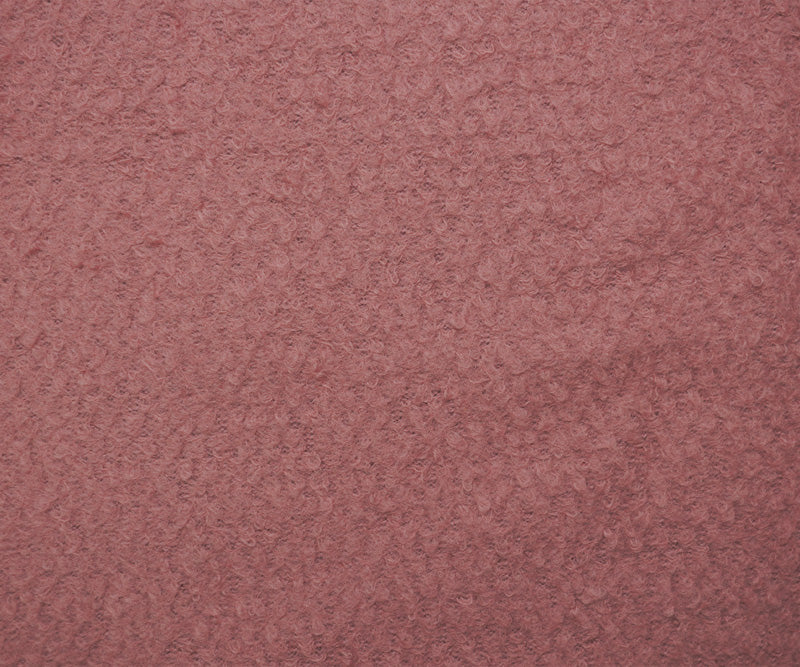 Pink Wool-Poly Boucle Texture Knit Coating Fabric