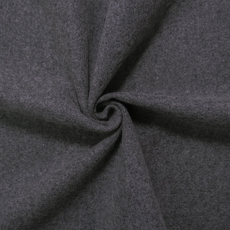 Heather Gray Wool Poly Double Brushed Woven Coating Fabric
