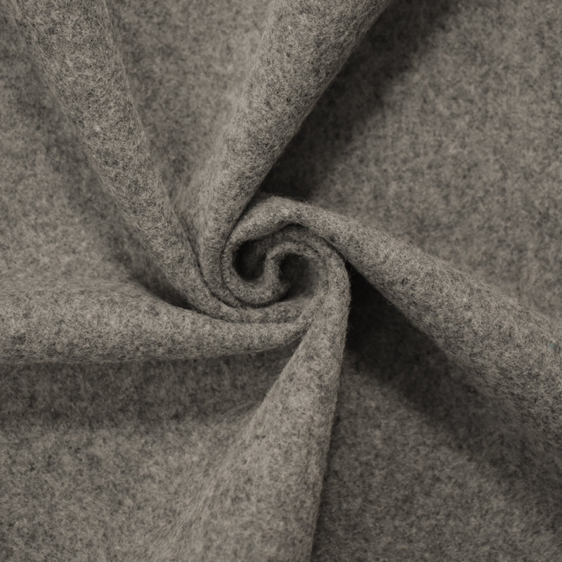 Heather Gray Boiled Wool Poly Woven Coating Fabric