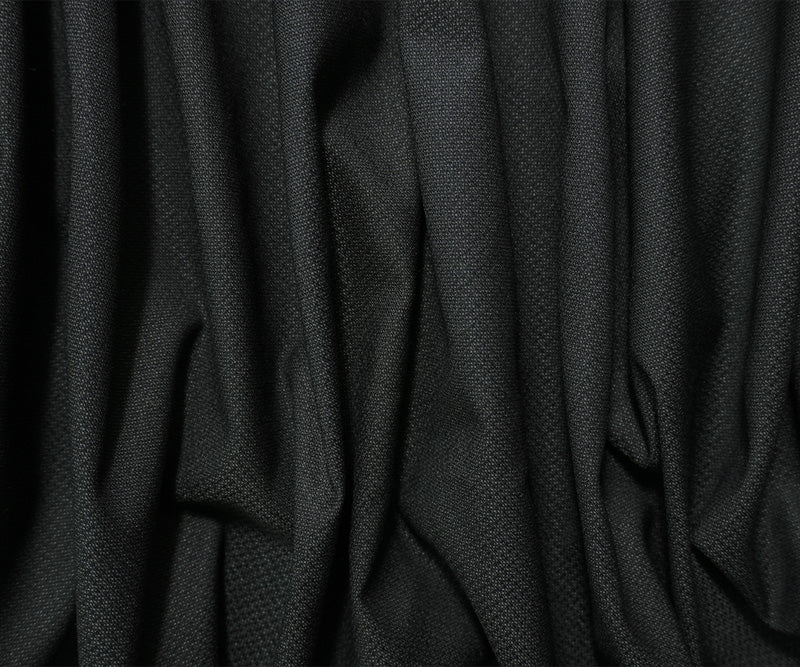 Black-Gray Tropical Wool Poly Texture Dobby Woven Shirting Fabric