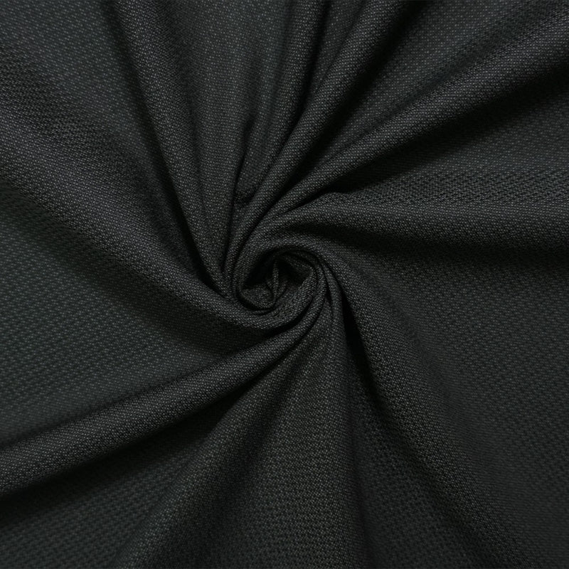 Black-Gray Tropical Wool Poly Texture Dobby Woven Shirting Fabric