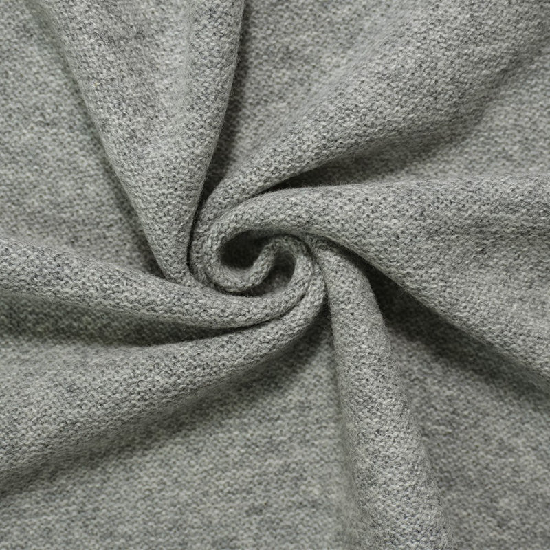Heather Gray Wool Poly Jersey Knit Fabric
