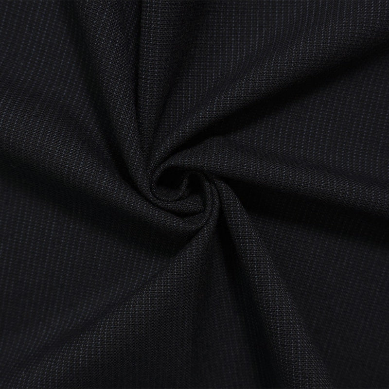 Deep Blue Wool Cotton Stripe Woven Jacketing Fabric