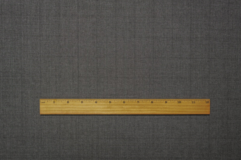 Gray-Green Poly Wool Check Woven Shirting Fabric