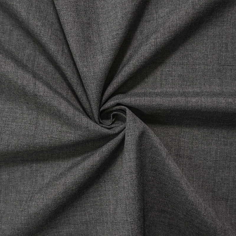 Gray-Green Poly Wool Check Woven Shirting Fabric
