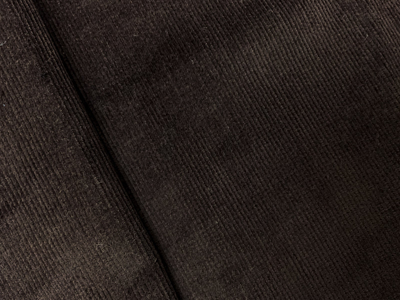 Brown Cotton Spandex Stretch Solid Pinwale Corduroy Woven Fabric
