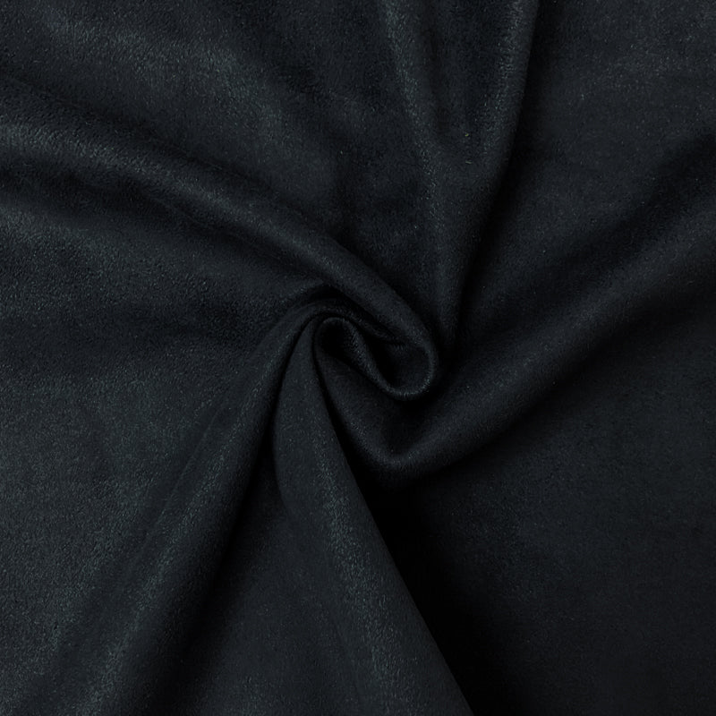 Black Poly Spandex Stretch Solid Microsuede Woven Fabric