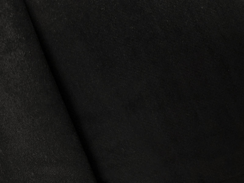 Black Cotton Stretch Solid Featherwale Corduroy Woven Fabric