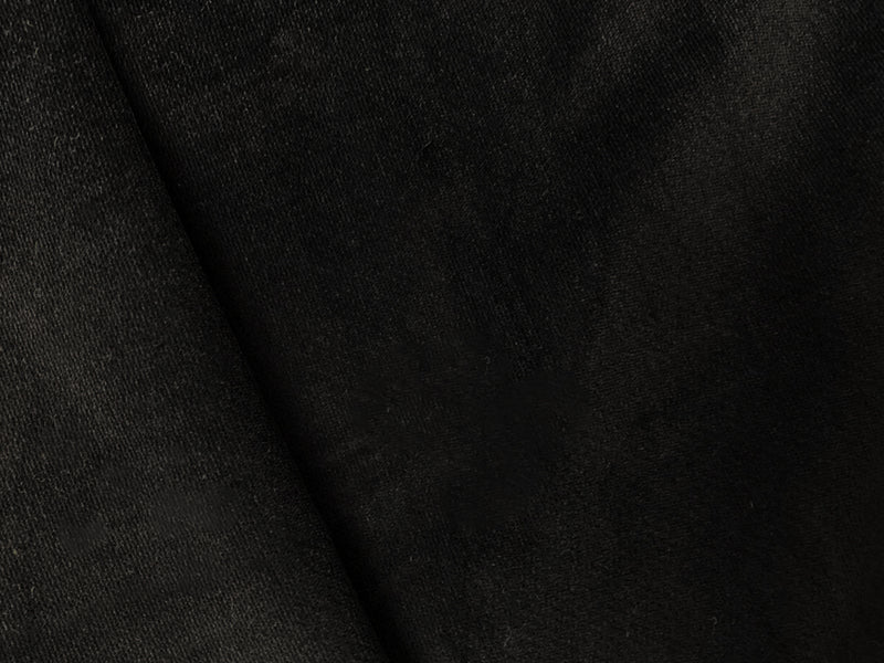 Black Cotton Stretch Solid Featherwale Corduroy Woven Fabric